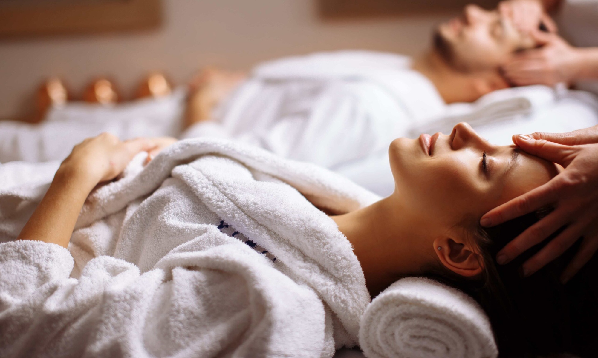 Couples Same-Time Facialor Hair Spa Treatment + Massage for 60 / 90 Min