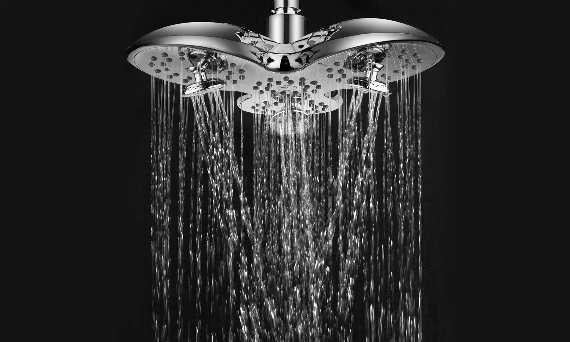 Aquaspa Trident Giant 3-Setting 7-Zone 9.5" Luxury Rainfall Showerhead with Direction-Adjustable Jets - Second Medium