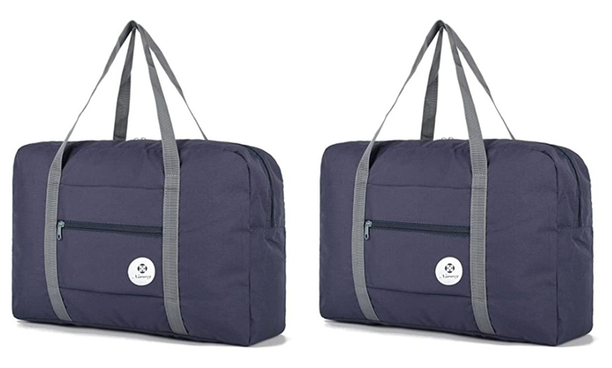 Image 7: One or Two Foldable Travel Holdall Carry-On Duffle Bags