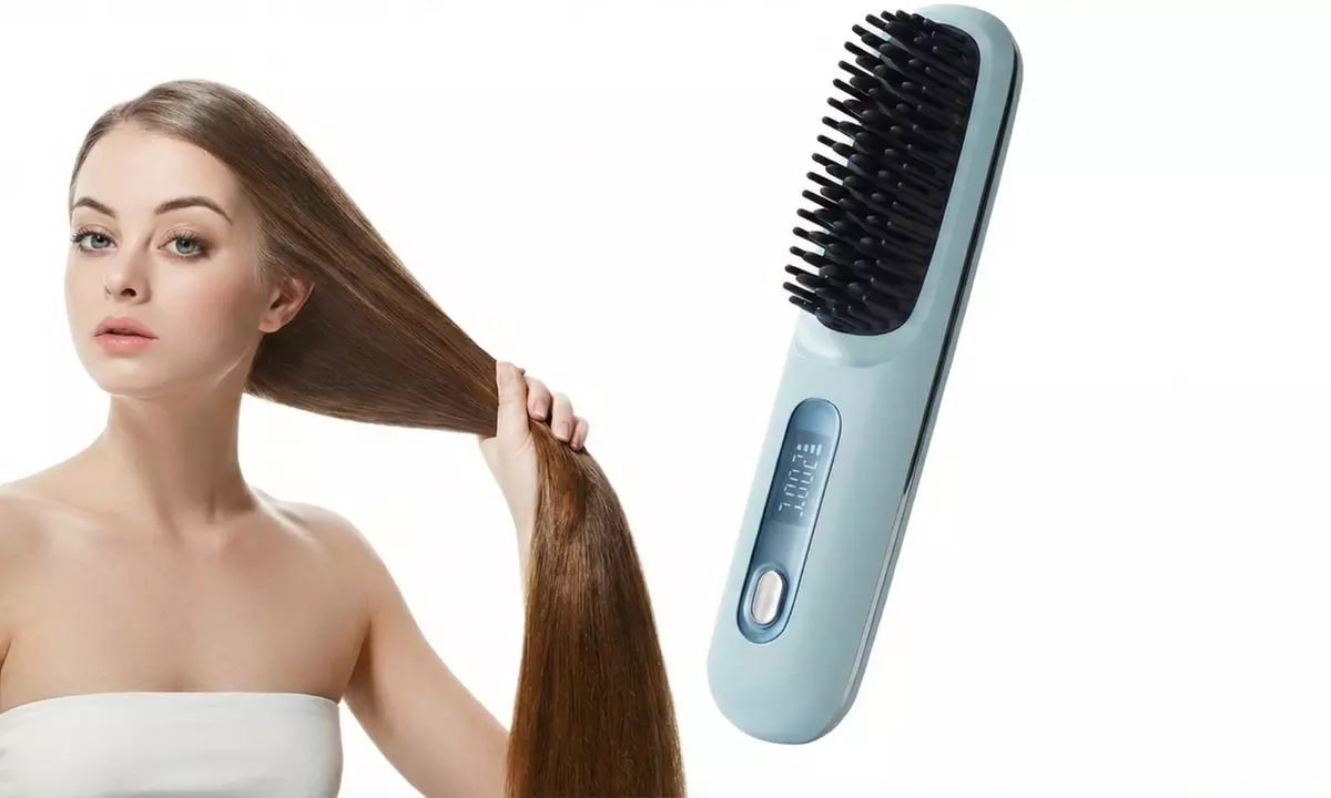 Portable Hair Straightener Brush USB Cordless Mini Comb