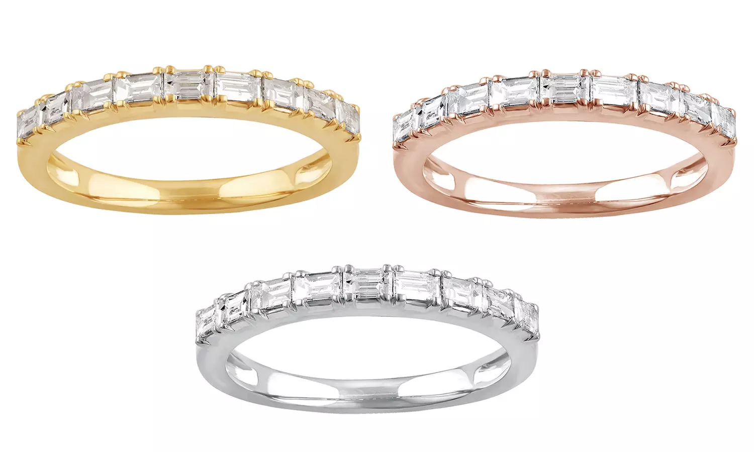 1/2 CTTW Baguette-Cut Diamond Wedding Band In 14K Gold By Brilliant Diamond - Primary Image