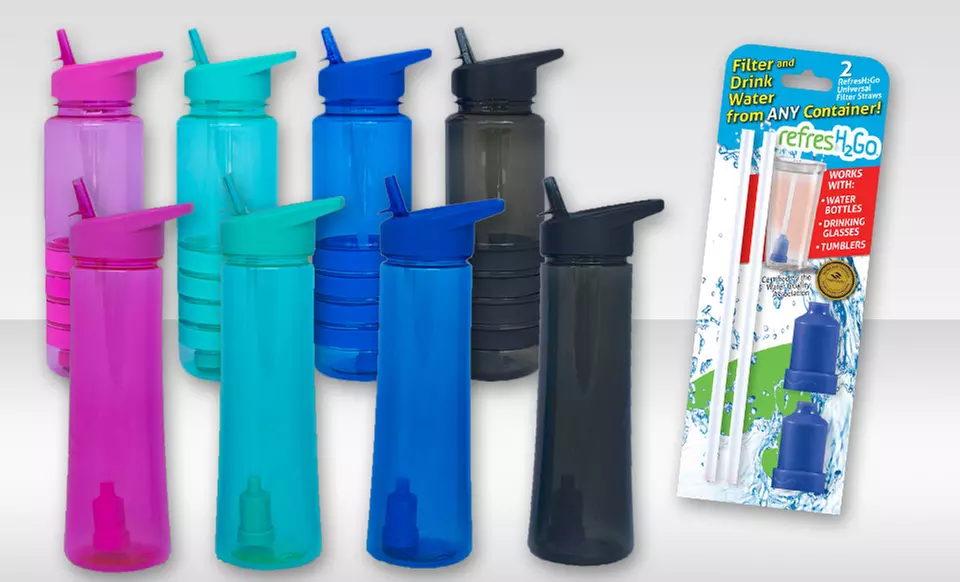 $18.99 for a Refresh2go Filtering Water Bottle Bundle ($50.91 List Price). Multiple Options. Free Shipping and Returns. - Primary Image