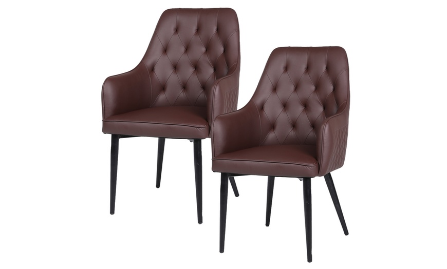 Image 8: Upholstered Dining Chairs Set