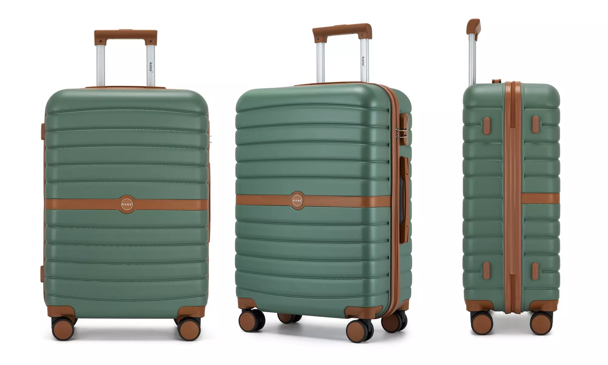 KONO Stylish Stripe Design Suitcase with Spinner Wheels