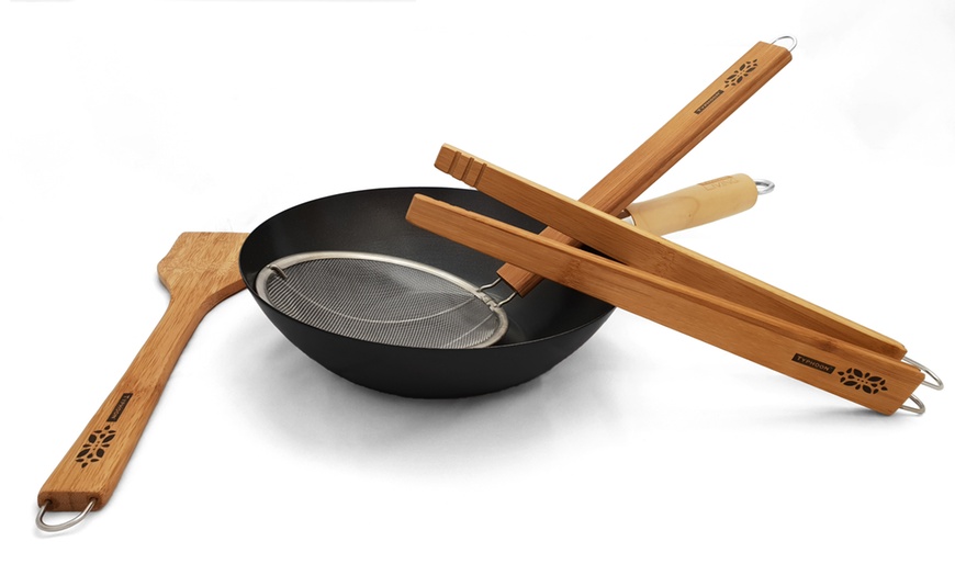 Image 5: Typhoon Wok and Utensil Set