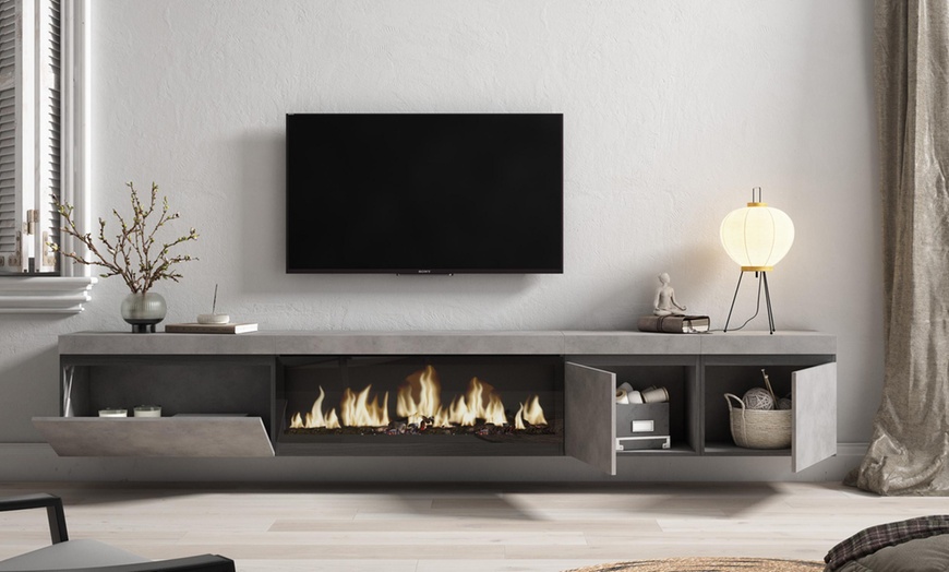 Image 18: Mueble TV '' Cozy'' con Chimenea Eléctrica XXL opcional y almacenaje