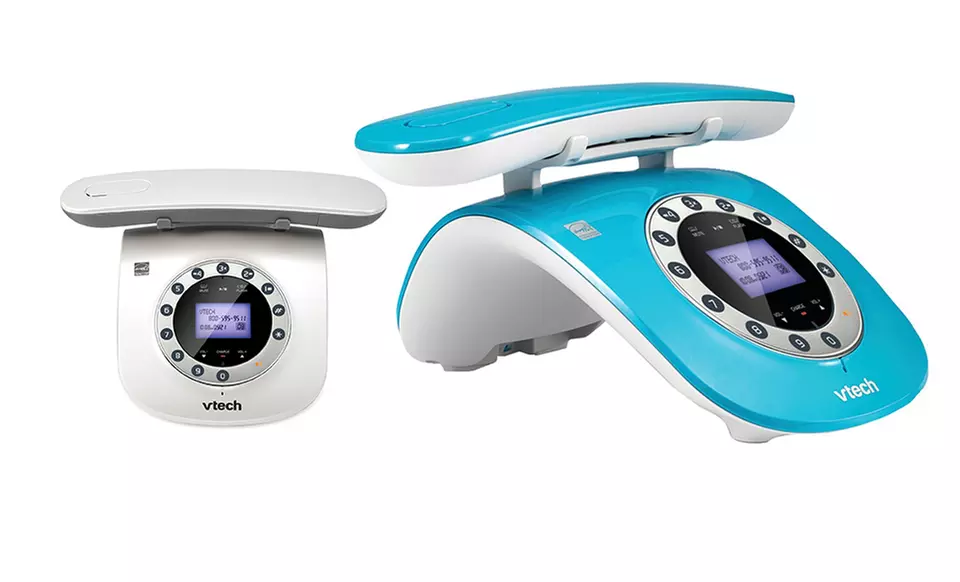 VTech Retro Phone with DECT 6.0 Digital Technology in Blue or White (LS6195). Free Returns. - Primary Image