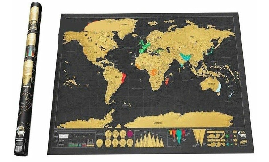 Image 1: Mappa del mondo da grattare
