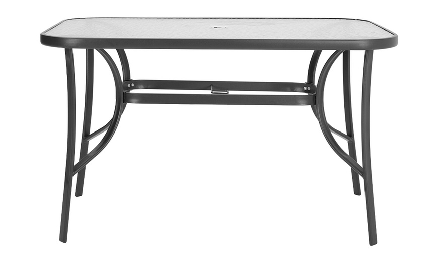 Image 8: Outdoor Rippled Tempered Glass Coffee Table with 4 Styles