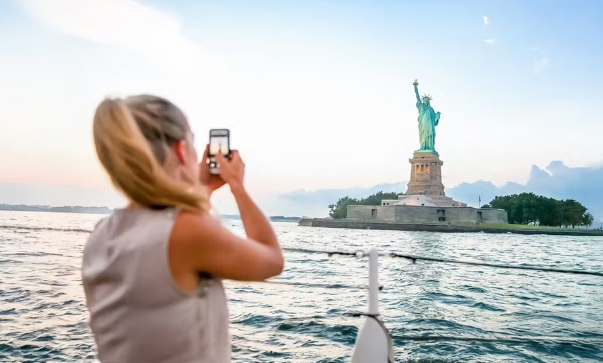 Image 1: Sunset Cruise Admission for One, Two or Four: Statue of Liberty Cruise 