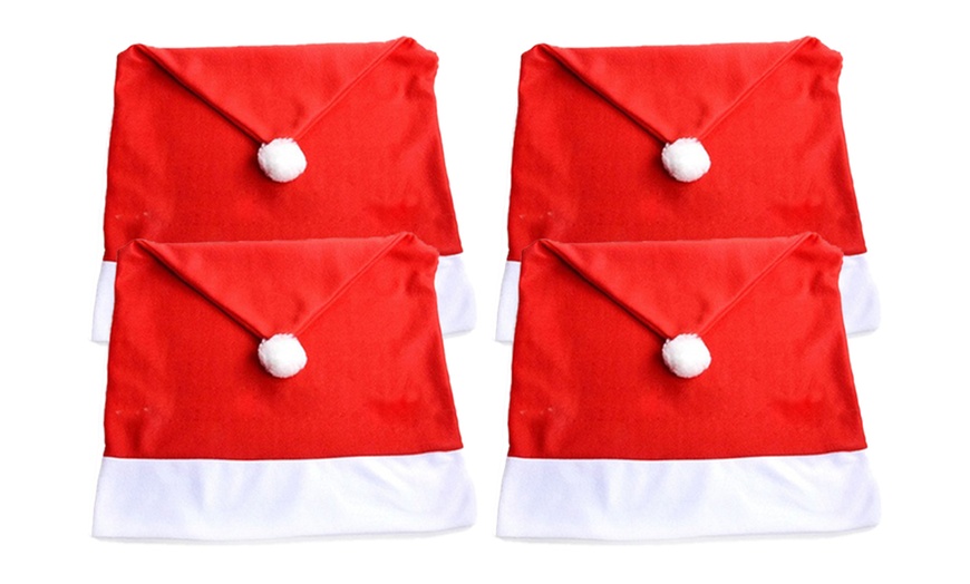 Image 6: Get Festive Four-Piece or Non-woven Christmas Chair Cover Set x4/x8