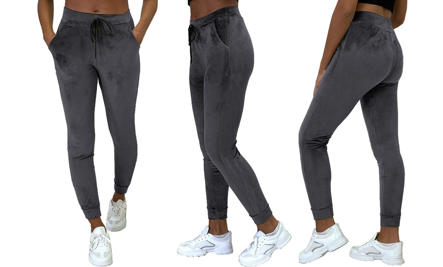 Image 7: Want Clothing Velvet Joggers