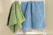  Set of Two SixtyShadesofGrey Wavy Striped Jacquard Cotton Hand Towels - Second Medium