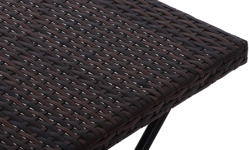 Image 8: Outsunny Rattan-Effect Foldable Coffee Table