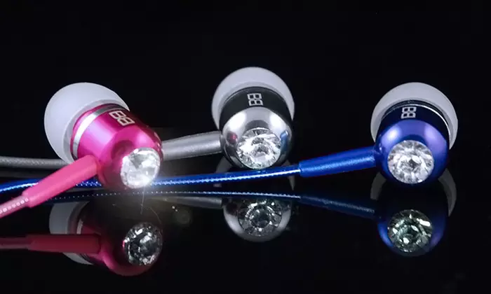 In-Ear Headphones with Swarovski Crystals from BassBuds (80% Off). Two Options Available.  - Primary Image