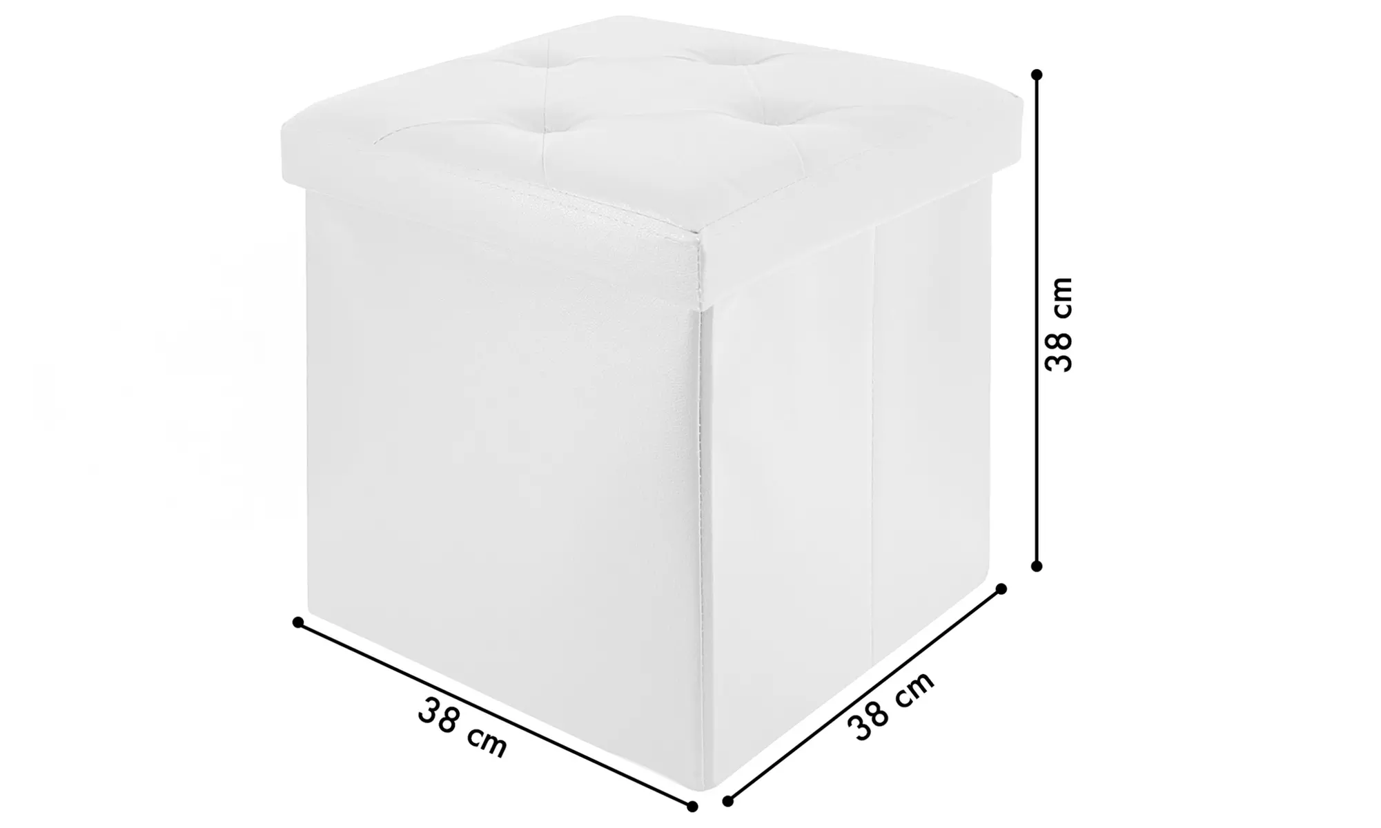 Puf cuadrado en ecopiel con almacenamiento