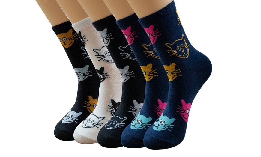 Image 5: Pack de cinco pares de calcetines de animales