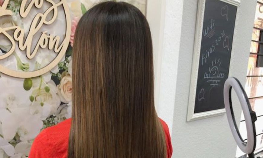 Image 1: Haircut + Blow Dry w/w/o Shampoo, Partial Highlight, or Root Color  