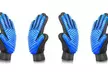 Pet Grooming Gloves Brush Dog Cat Hair Remover Mitt Massage Deshedding - Second Medium