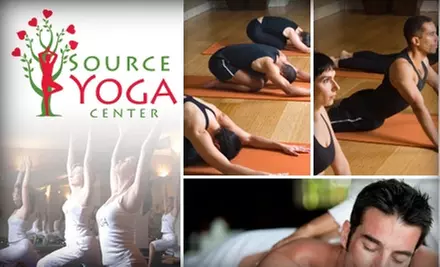 $35 for 3 Yoga Classes and a 60-Minute Deep-Tissue Massage at Source Yoga Center ($105 Value) - Primary Image