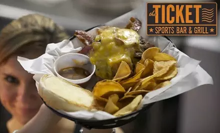 $7 for $15 Worth of American Fare and Non-Alcoholic Drinks at Ticket Sports Bar & Grill in Seguin - Primary Image