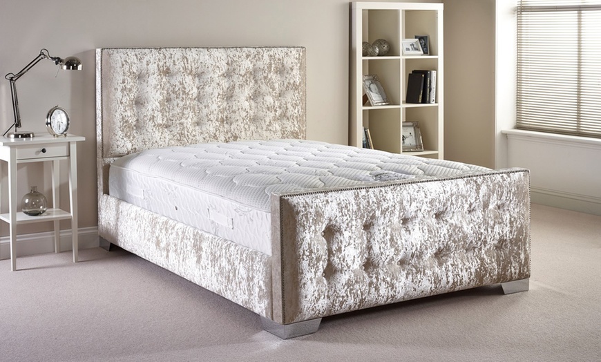 Image 2: Hand Crafted Fabric Bed Frame