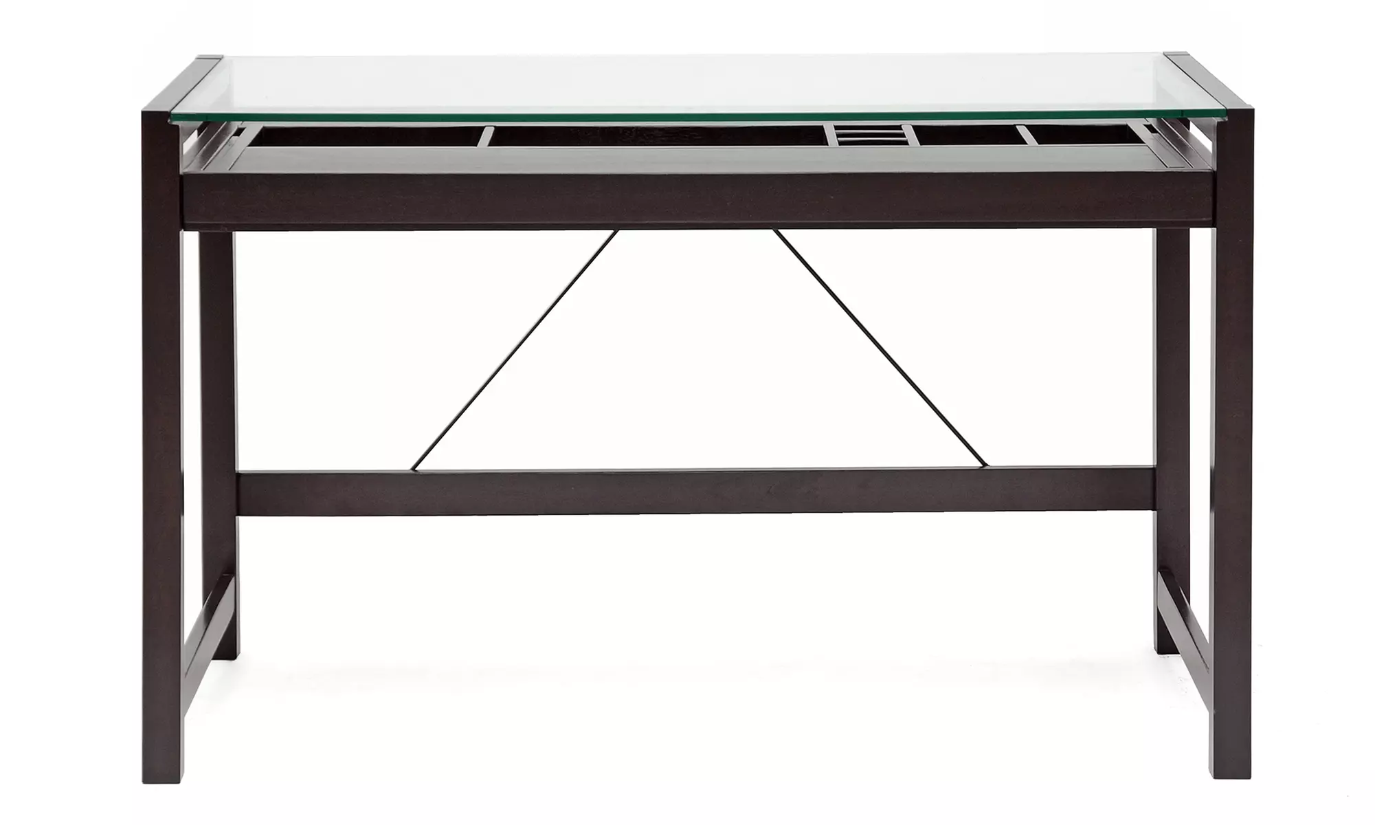 Wood Idabel Desk with Glass Top - Second Medium
