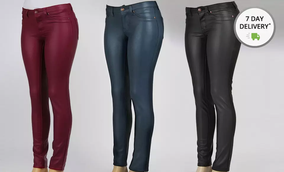 Women's Vegan Leather Stretch Pants. Multiple Colors Available. Free Shipping and Returns. - Primary Image