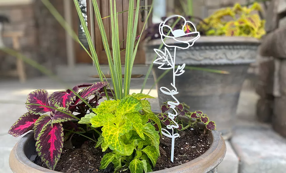 Custom Metal Flowers – Set of 3 Personalized Memorial or Decor Picks