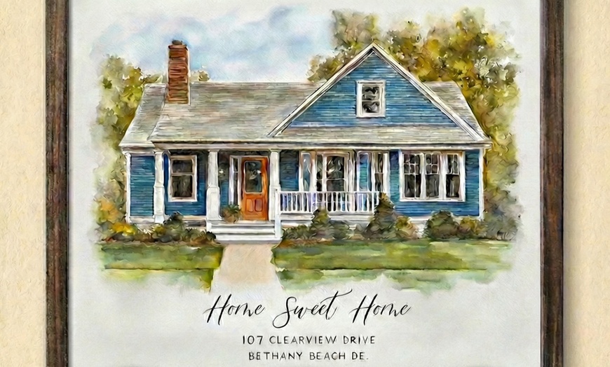 Image 3: Custom Watercolor House Portrait - High Resolution Digital File 