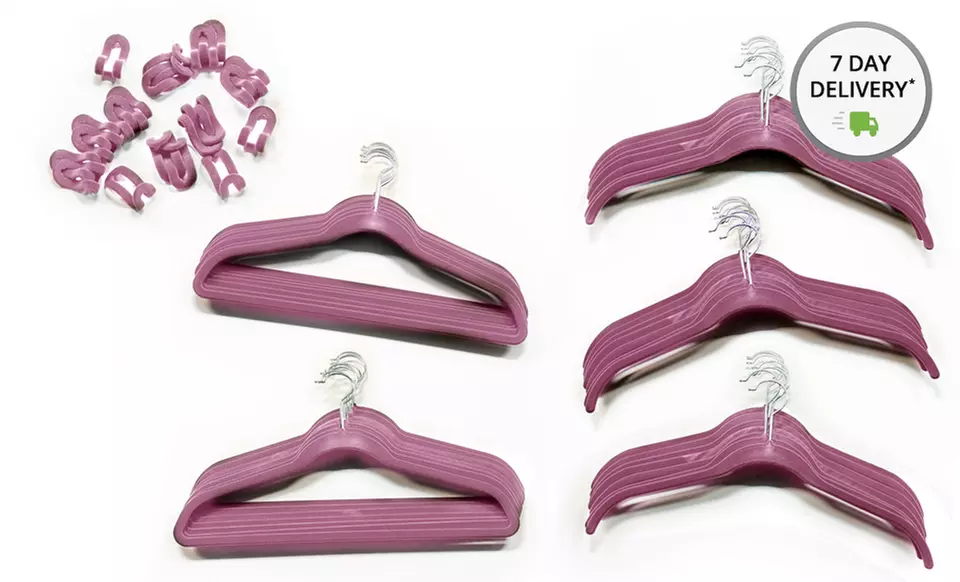 80-Piece Velvet Hanger Set. Multiple Colors Available. Free Returns. - Primary Image
