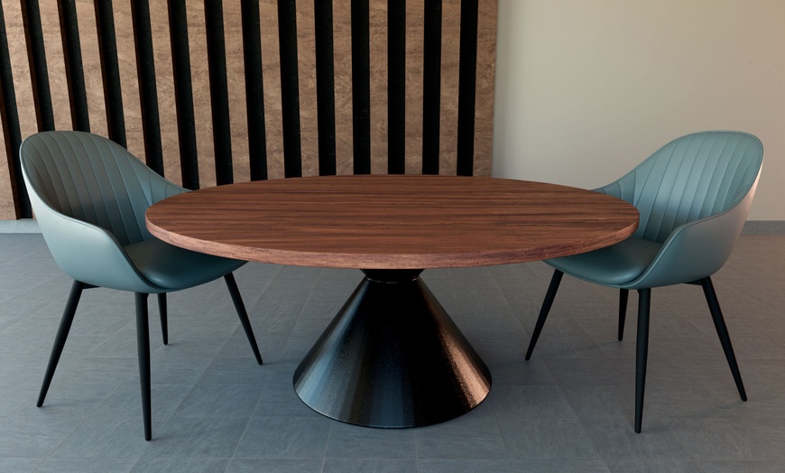 Image 7: Tavolo rotondo con base a doppio cono