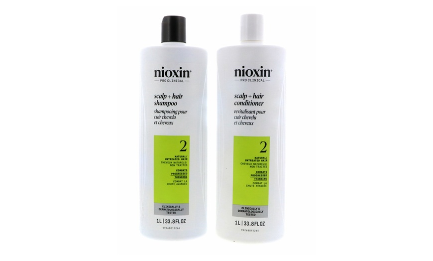 Image 5: Nioxin Cleanser Shampoo and Scalp Therapy Conditioner Liter 33.8 oz Set Combo
