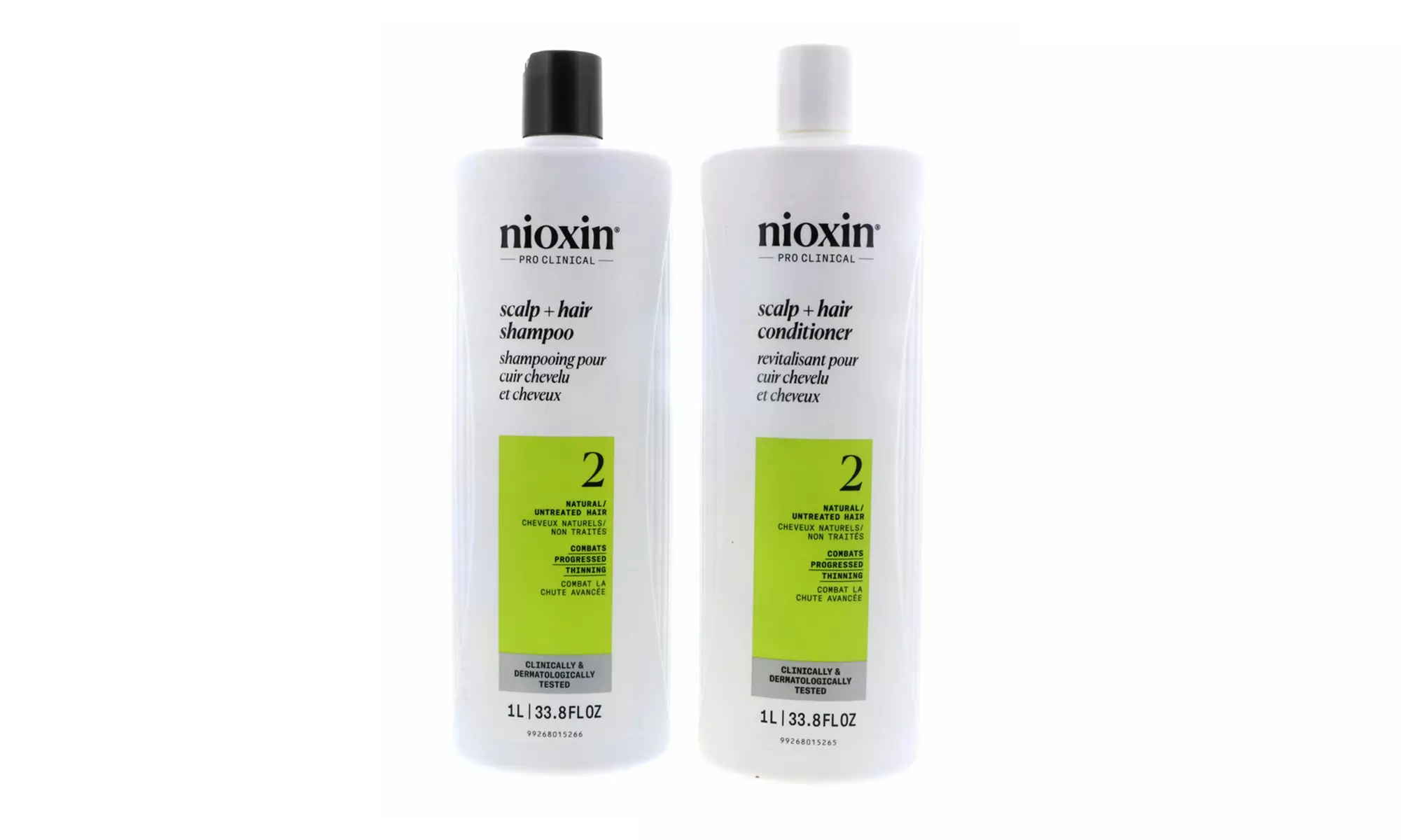 Nioxin Cleanser Shampoo and Scalp Therapy Conditioner Liter 33.8 oz Set Combo