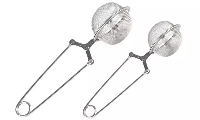 2PCS Stainless Steel Mesh Ball Tea Infuser Tea Leaves Herb Filter Strainer