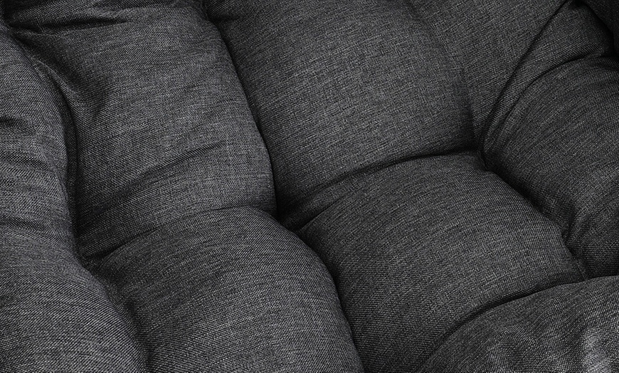 Image 15: Outdoor Cosy Rattan-Effect Hanging Egg Chair with Cushion