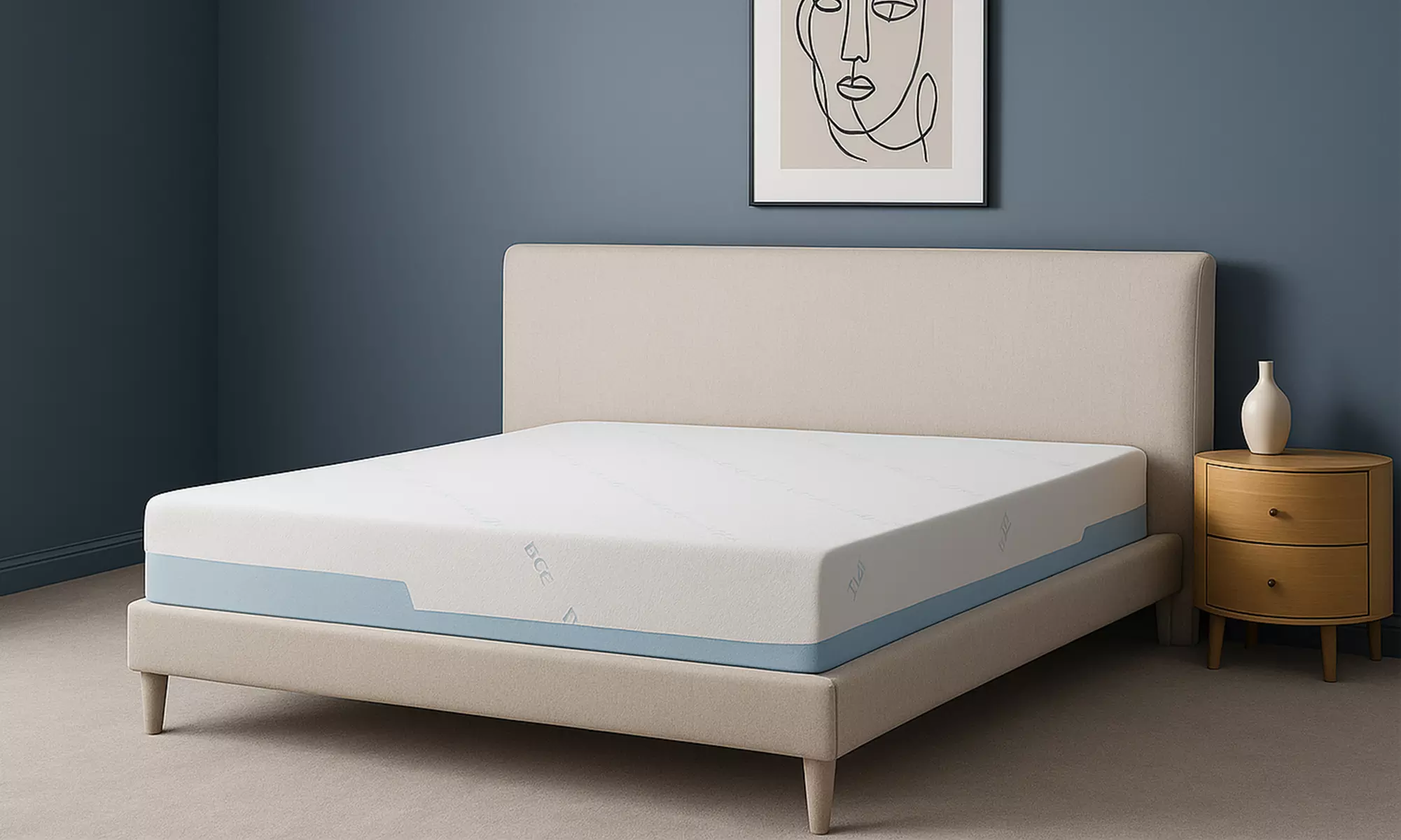 Matelas mémoire de forme Ice, housse rafraichissante et déhoussable, technologie CNC de Sampur, livraison offerte - Primary Image