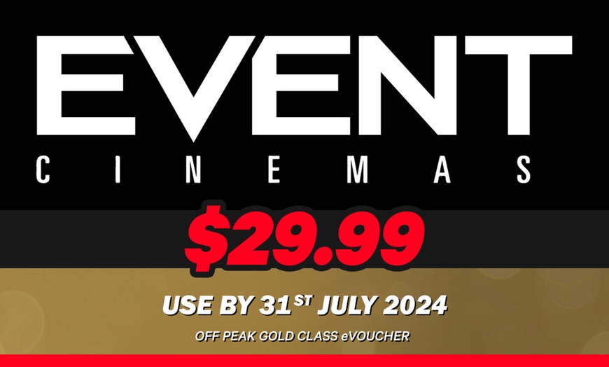 Image 1: Event Cinemas Off Peak Gold Class eVoucher and Small Combo