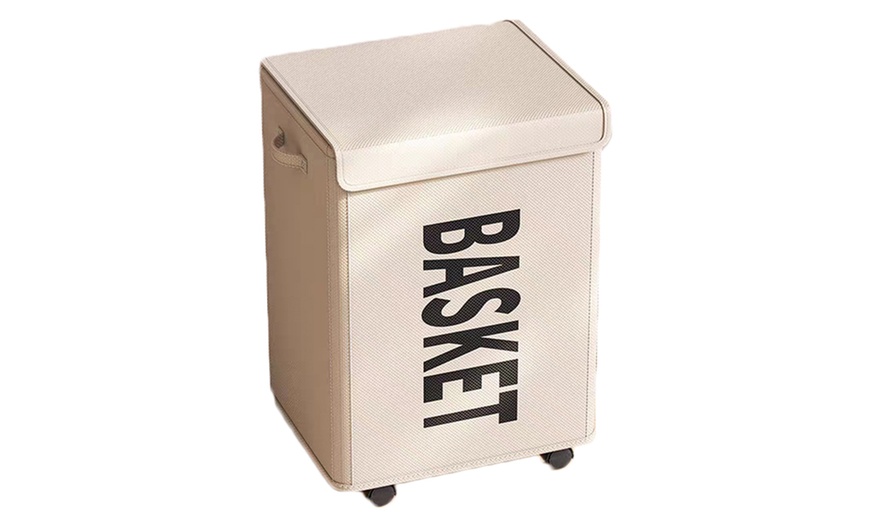 Image 3: Under Desk Rolling Cart with Lid