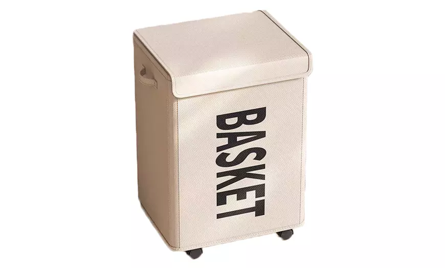 Image 3: Under Desk Rolling Cart with Lid