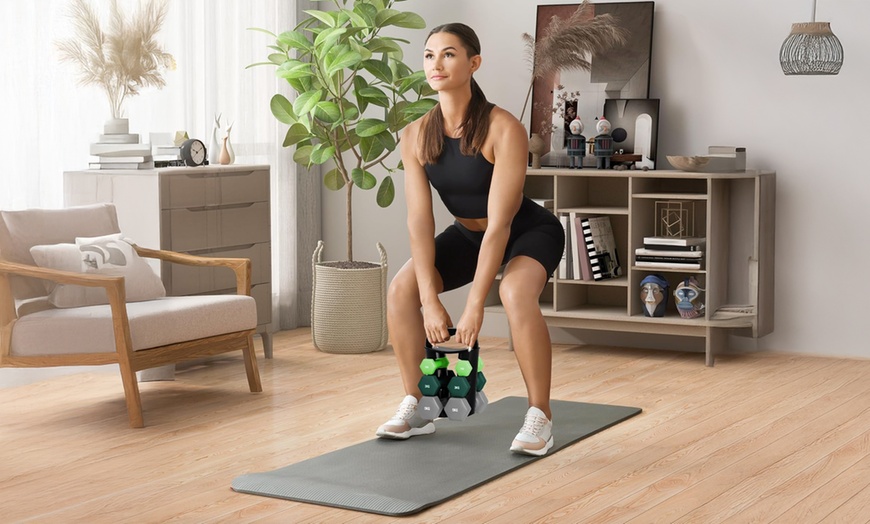 Image 5: SPORTNOW Dumbbells Set with Carry Storage Rack