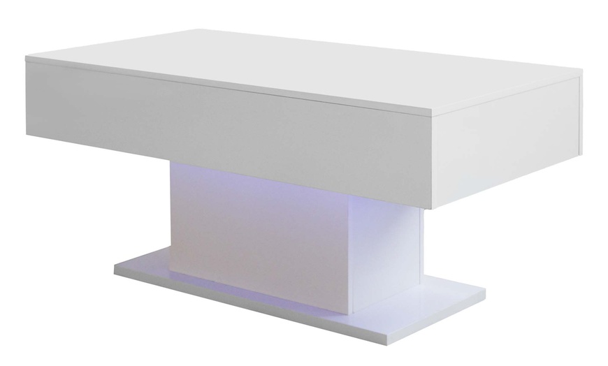 Image 31: High Gloss LED Coffee and Side Table Range