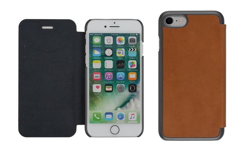 Image 3: Leather Folio Case for iPhone