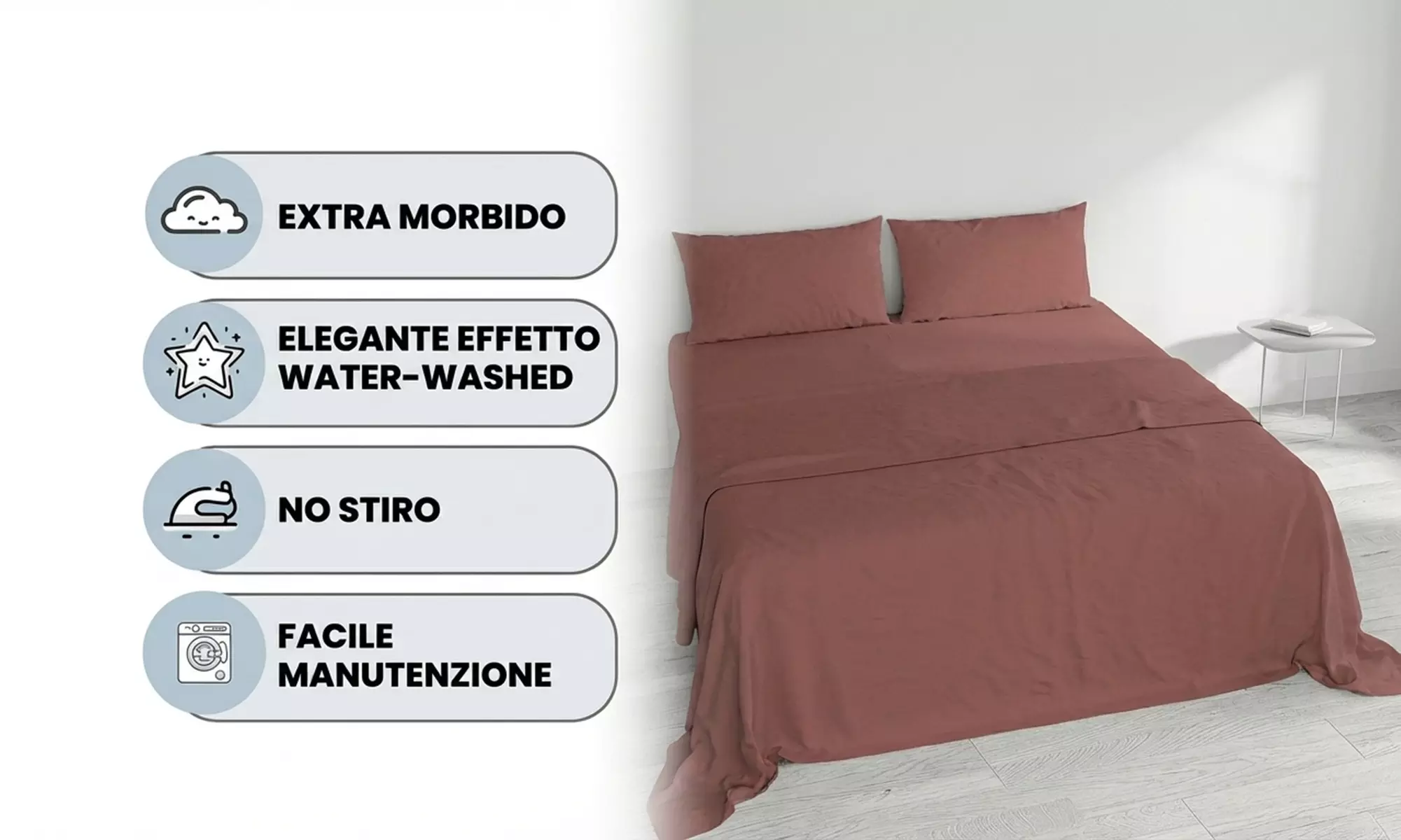 'Water Washed' beddengoedset voor tweepersoonsbed