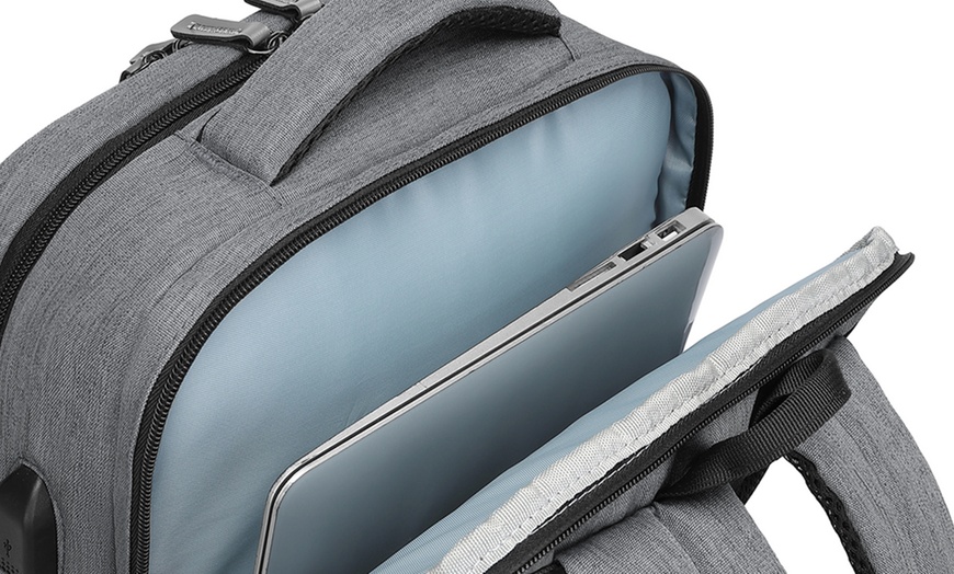Image 33: KONO Travel Backpack Business Bag with USB Port and Laptop Compartment
