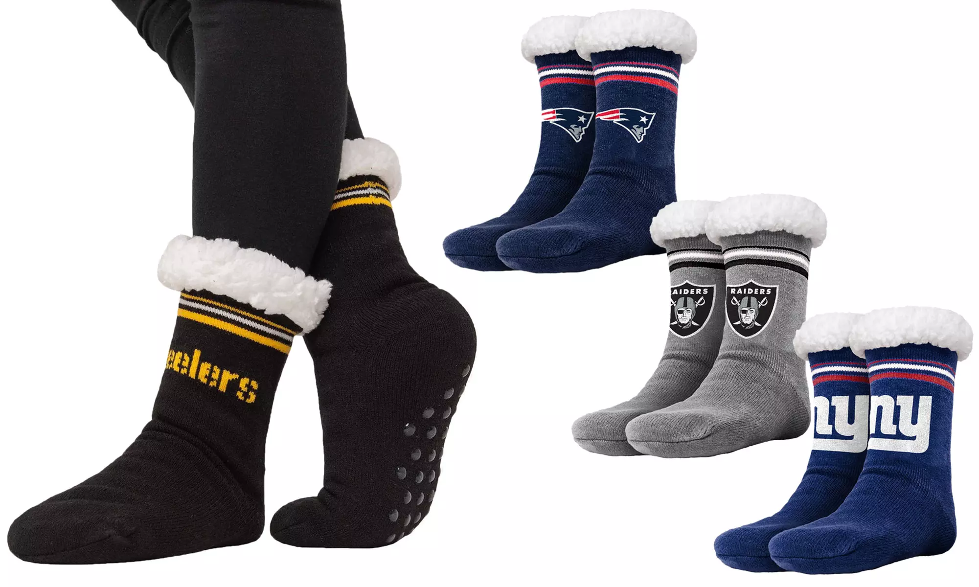 Forever Collectibles Women's NFL Footy Sherpa Sock Slippers - Primary Image