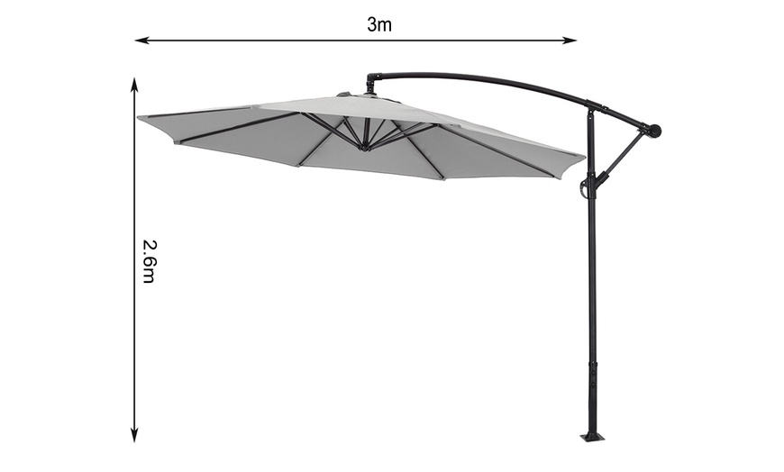 Image 14: Outdoor 3M Large Cantilever Parasol