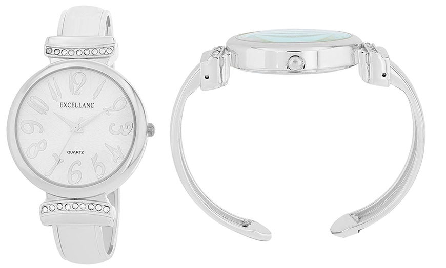 Image 21: Reloj de pulsera analógico con piedras brillantes de Excellance