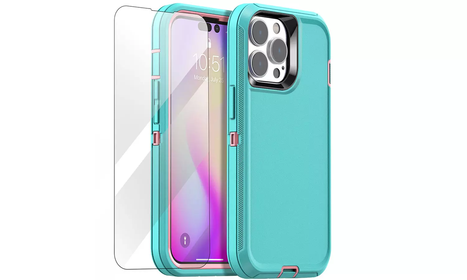 For iPhone 14 Pro Case Heavy Duty Shockproof Hybrid Hard Cover Screen Protector
