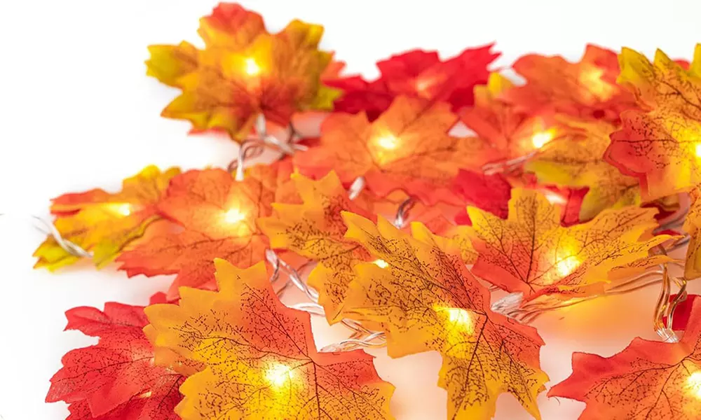 ItBelongs2U Fall Maple Leaf Style String Lights for Halloween Christmas Party